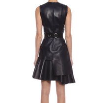 Load image into Gallery viewer, Alexander McQueen Asymmetric Frill Leather Dress

