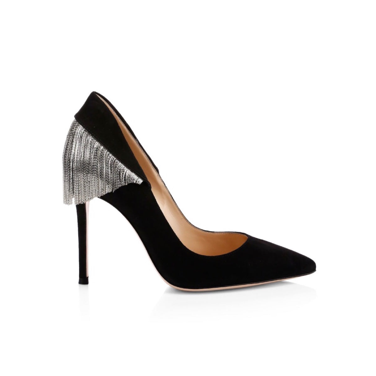 Gianvito Rossi Fringe Suede Point Toe Pumps – Tulerie