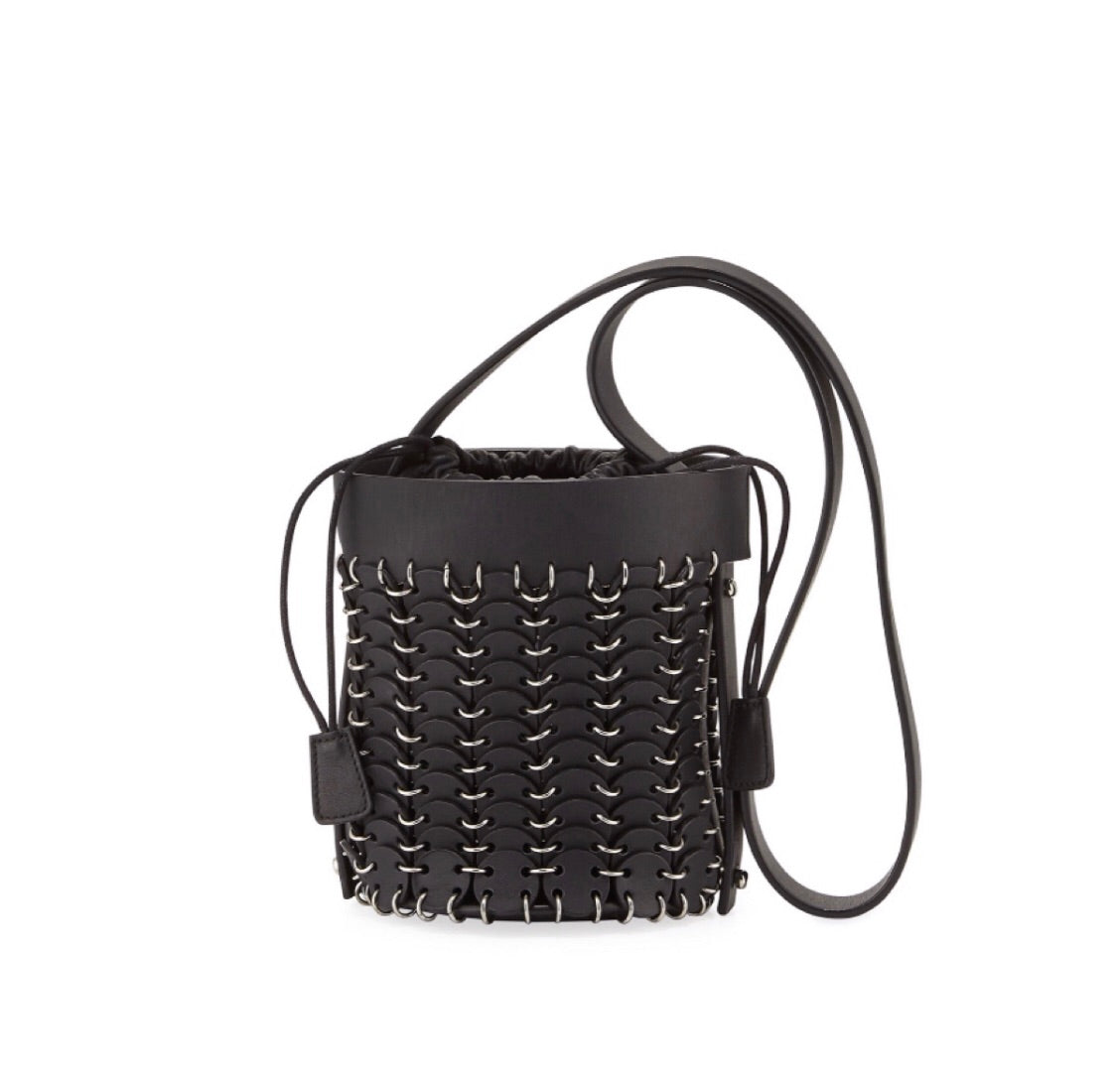 The Chain Link Leather Crossbody Black