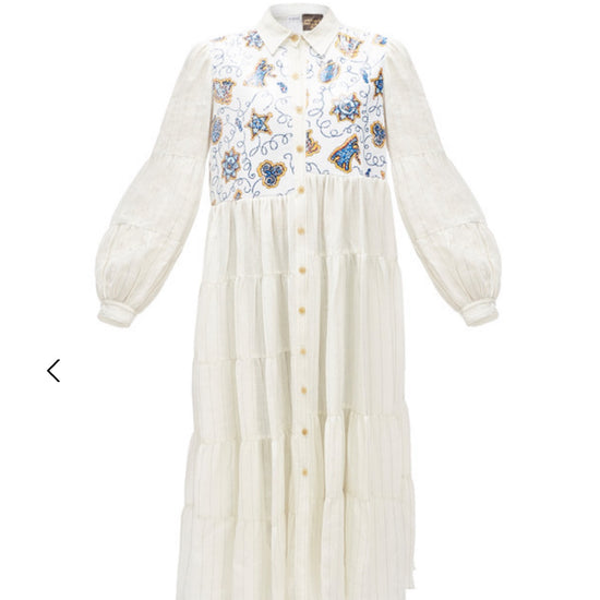 Loewe Paula Strip Dress Sequins White Ash - Tulerie