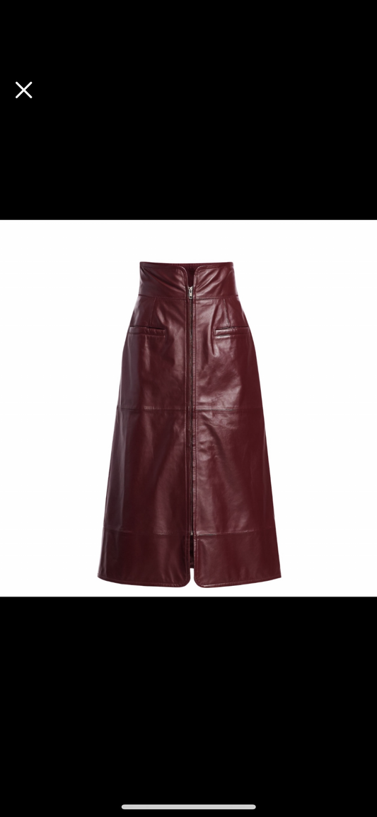 Sea Lidia A-Line Leather Skirt