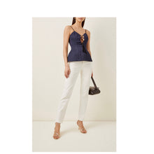 Load image into Gallery viewer, Brock Collection Tie Detail Peplum Top - Tulerie
