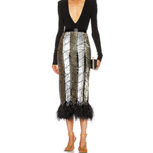 Load image into Gallery viewer, Attico Ostrich Sequin Skirt - Tulerie
