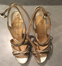 Load image into Gallery viewer, Christian Louboutin Gold Platform Sandals - Tulerie
