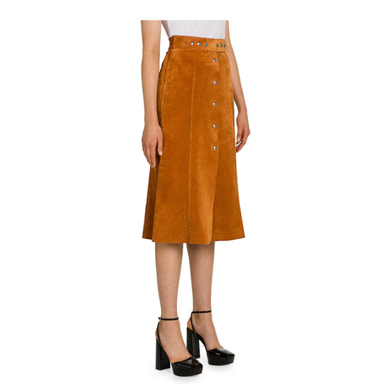 Prada Suede Snap Front Skirt - Tulerie