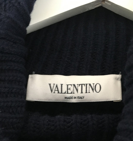 Valentino Ribbed Knit Turtleneck Sweater Dress - Tulerie