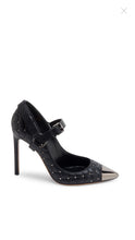 Load image into Gallery viewer, Valentino Rockstud Cap Toe Mary Jane Pumps - Tulerie
