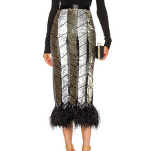 Load image into Gallery viewer, Attico Ostrich Sequin Skirt - Tulerie
