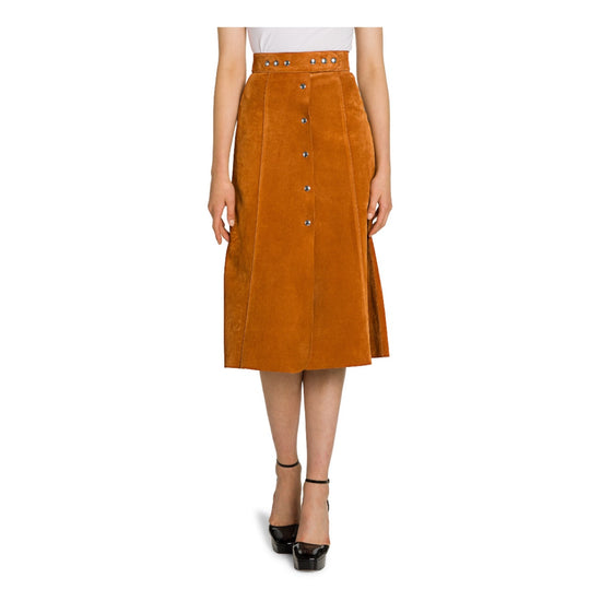 Prada Suede Snap Front Skirt - Tulerie