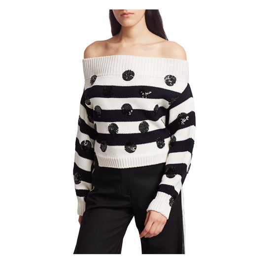 Monse Dot Off Shoulder Sweater - Tulerie