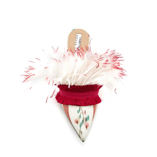 Tabitha Simmons Feather Embellished Mules - Tulerie