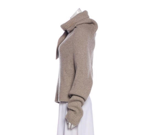 Celine Wool Blend Asymmetrical Sweater - Tulerie
