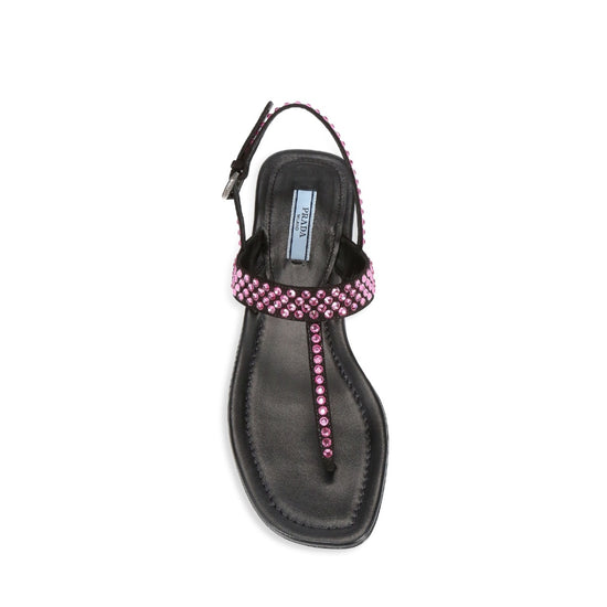 Prada Crystal Embellished Sandals - Tulerie