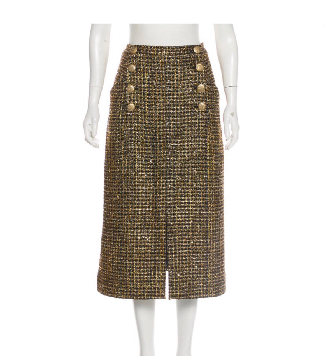 Chanel Metallic Tweed Skirt