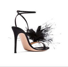Load image into Gallery viewer, Gianvito Rossi Feather Flower Sandals - Tulerie
