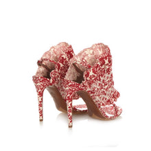 Load image into Gallery viewer, Tabitha Simmons Flouncy Linen Heels - Tulerie
