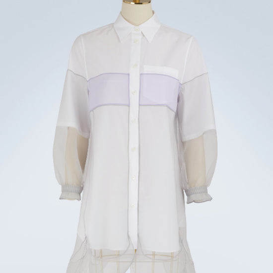 Prada Tulle Paneled Cotton Poplin Mini Dress - Tulerie