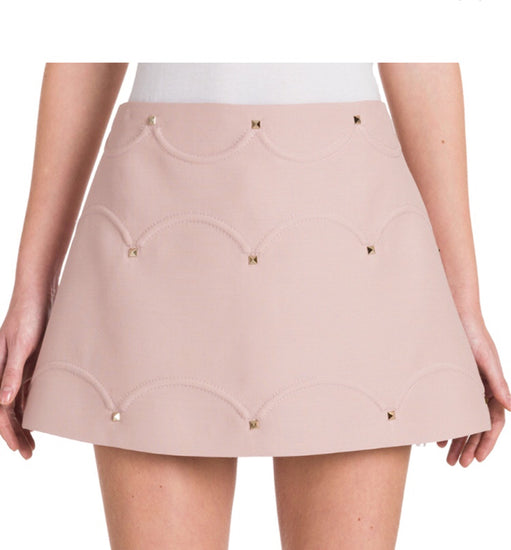 Valentino Rockstud Scalloped A-Lined Skirt - Tulerie