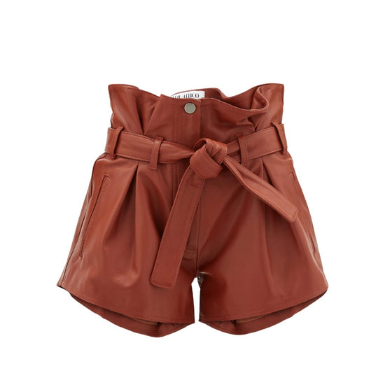 Attico Pleated Leather Shorts - Tulerie