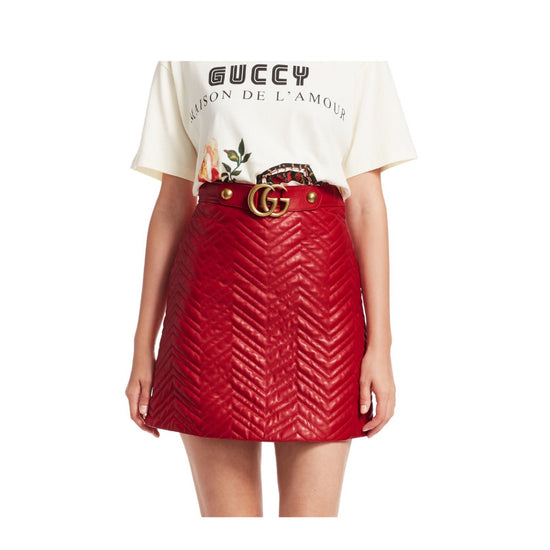 Gucci Quilted Leather Mini Skirt - Tulerie