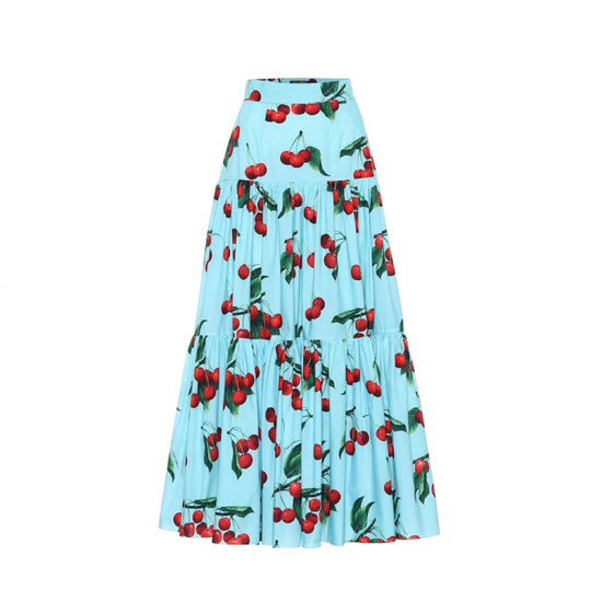 Dolce & Gabbana Cherry Print Maxi Skirt - Tulerie