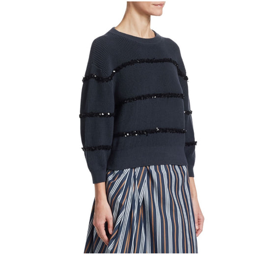 Brunello Cucinelli Paillette Stripes Sweater - Tulerie