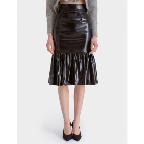 Miu Miu Faux Leather Midi Skirt - Tulerie