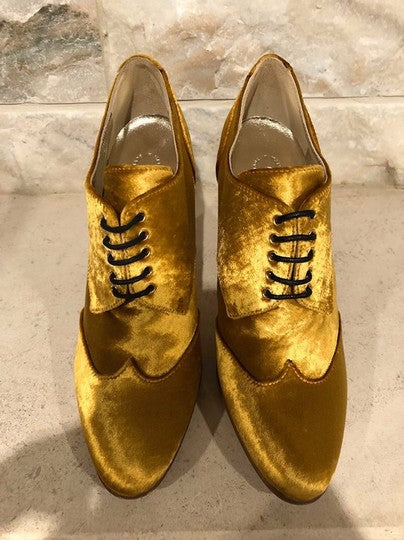 Chanel Gold Velvet Booties – Tulerie