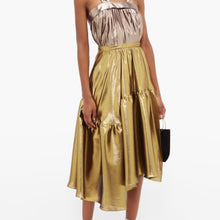 Load image into Gallery viewer, Rochas Tiered Lamé Skirt - Tulerie
