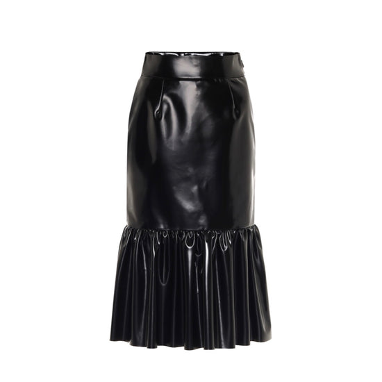 Miu Miu Faux Leather Midi Skirt - Tulerie