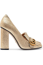 Load image into Gallery viewer, Gucci Metallic Leather Pumps - Tulerie
