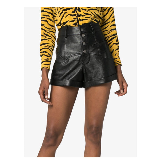 Saint Laurent Leather Shorts - Tulerie