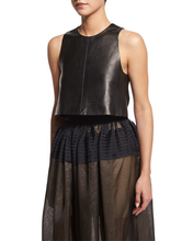 Load image into Gallery viewer, J. Mendel Seamed Leather Crop Top - Tulerie
