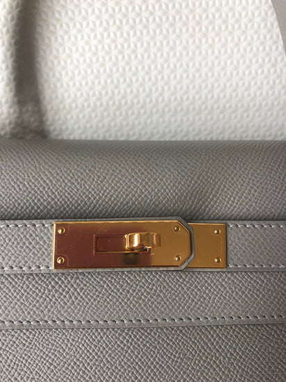 Hermès Gris Mouette Epsom Sellier Kelly 35cm Gold Hardware - Tulerie