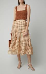 Isa Arfen Asymmetrical Gingham Skirt - Tulerie