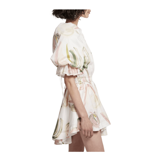 Aje Imprint Puff-Sleeve Mini Dress - Tulerie