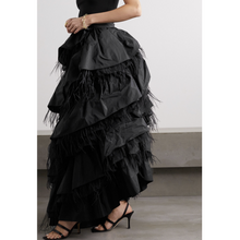 Load image into Gallery viewer, Dries Van Noten Feather Trim Ruffle Skirt
