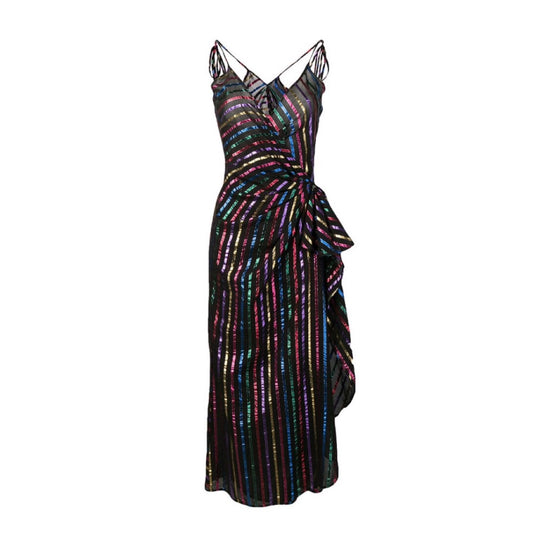 Attico Metallic Striped Dress - Tulerie