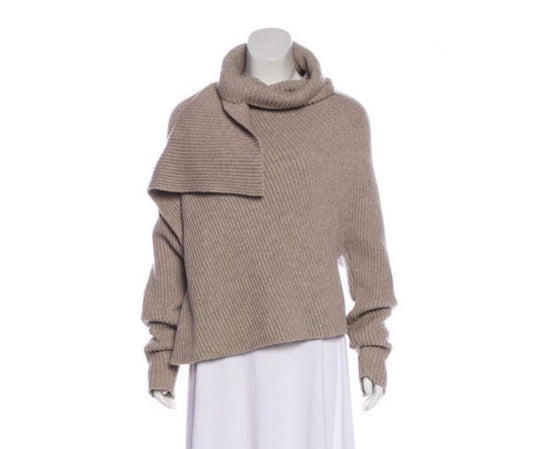Celine Wool Blend Asymmetrical Sweater - Tulerie