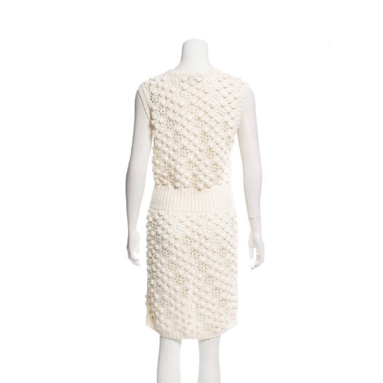 Chanel Ivory Knit Knot Dress - Tulerie