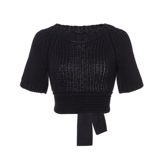 Red Valentino Open Back Knit Sweater - Tulerie