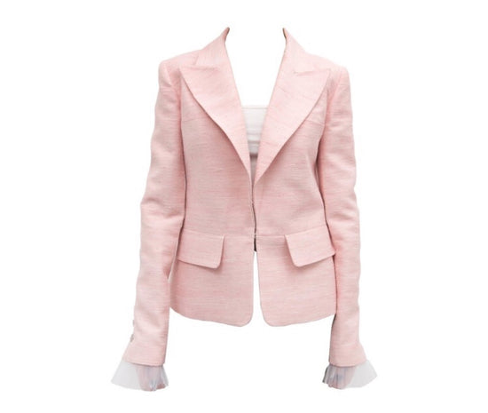 Chanel Pink Jacket W Tulle Cuffs - Tulerie