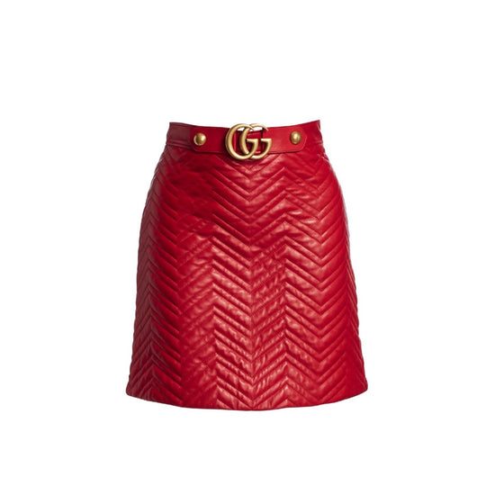 Gucci Quilted Leather Mini Skirt - Tulerie