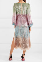 Load image into Gallery viewer, Rixo London Coco Sequined Tulle Midi Dress
