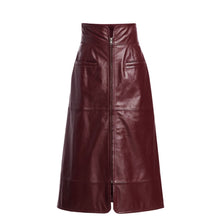 Load image into Gallery viewer, Sea Lidia A-line Leather Skirt
