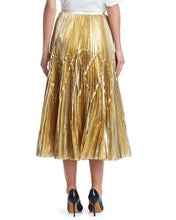 Load image into Gallery viewer, Tre by Natalie Ratabesi Imelda Metallic Pleated Midi Skirt
