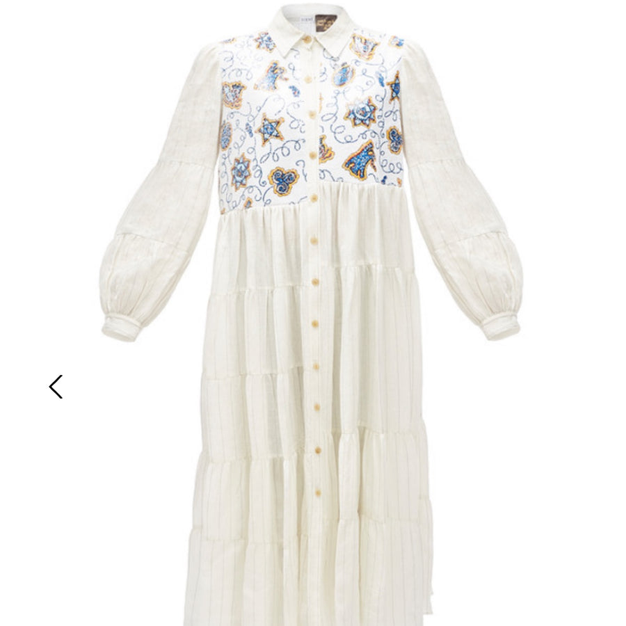 Loewe Paula Strip Dress Sequins White Ash – Tulerie